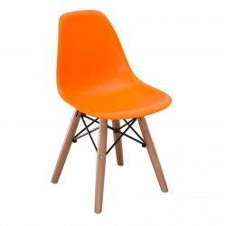 Silla Infantil Holly Base Madera Naranja
